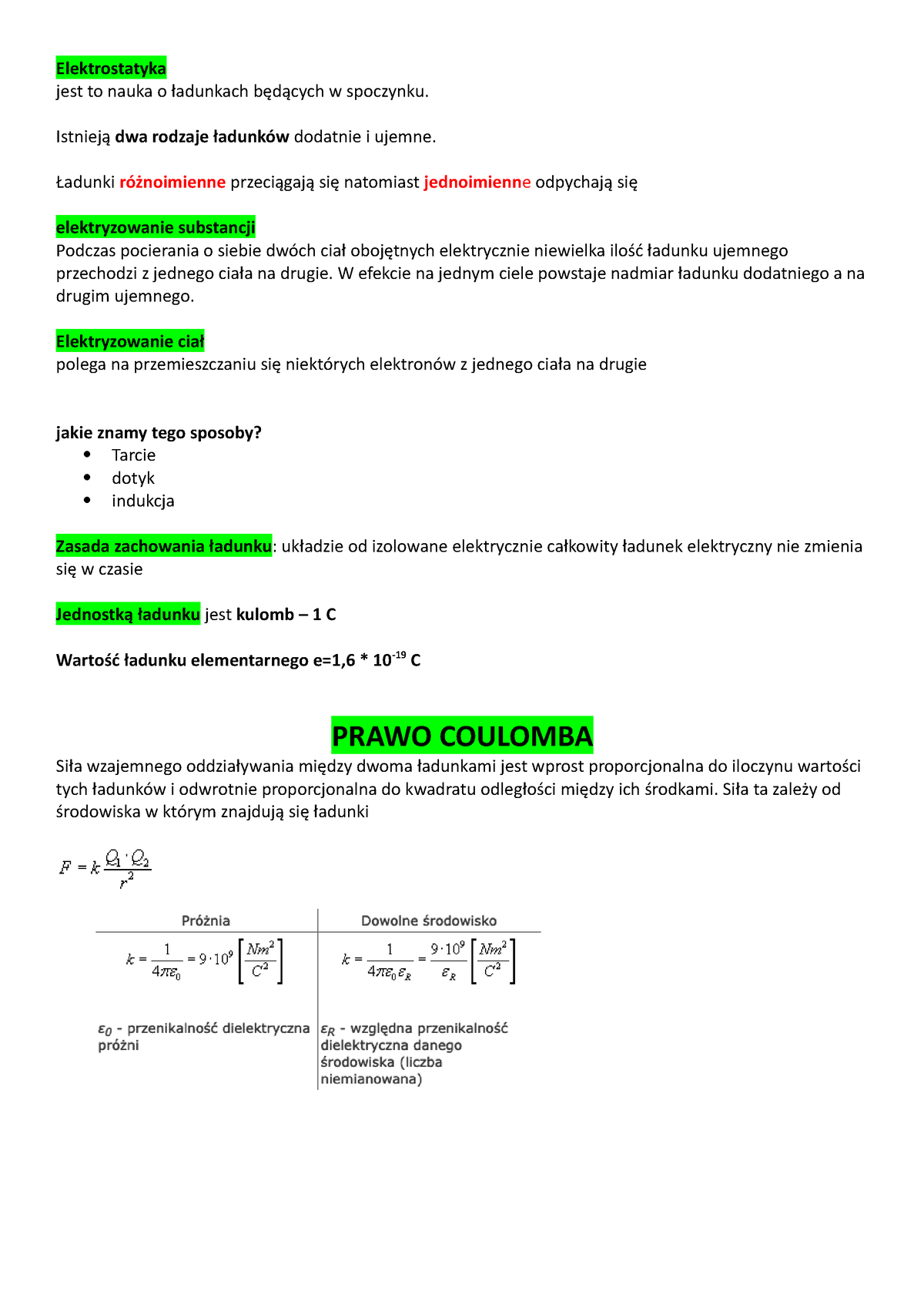 Elektrostatyka - Elektrostatyka Jest To Nauka O ładunkach Będących W ...