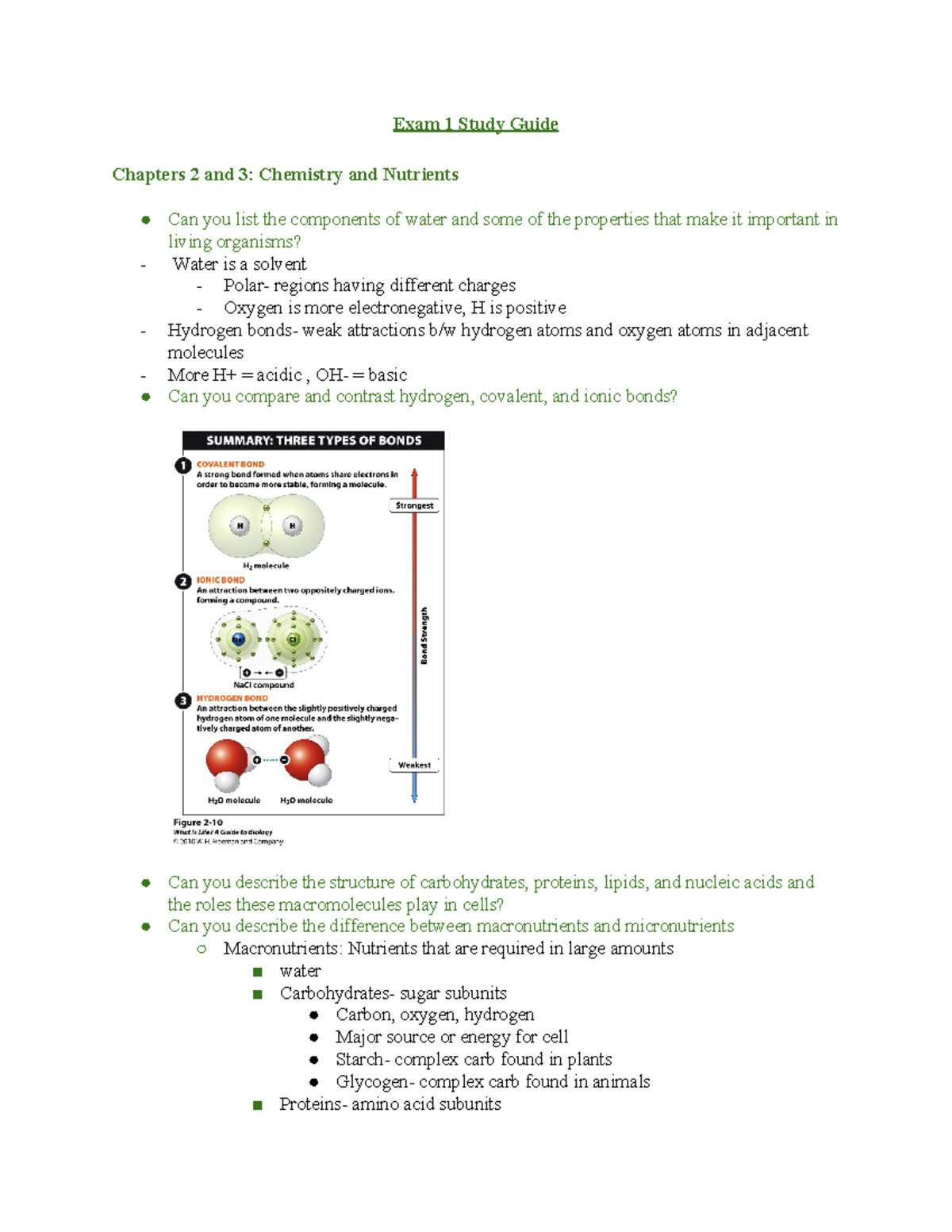 BIO 107 Exam 1 Study guide - BIO 107 - Cells, Genetics & Physiology Sns-Brigh10