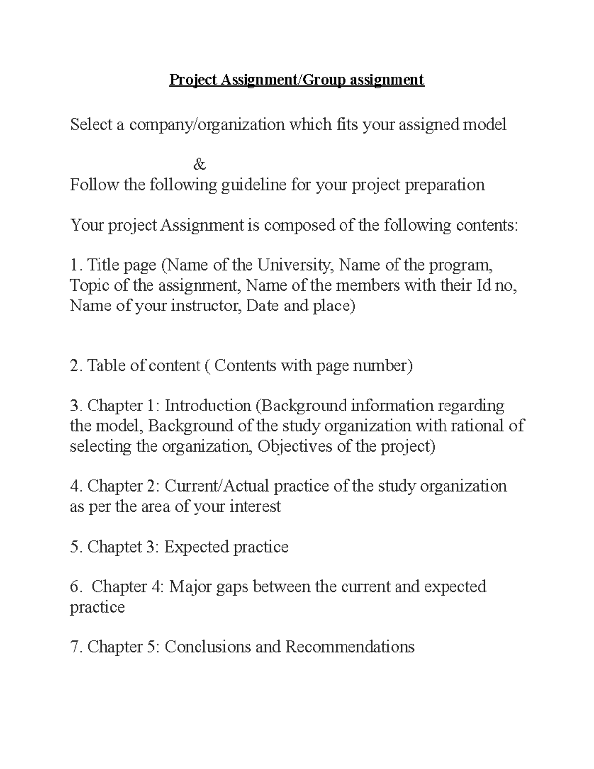 what's the difference between assignment and project