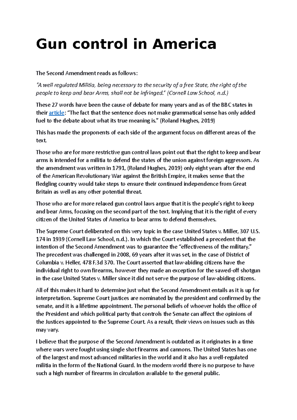 Second Amendment - Examination: The English-Speaking World - Gun ...