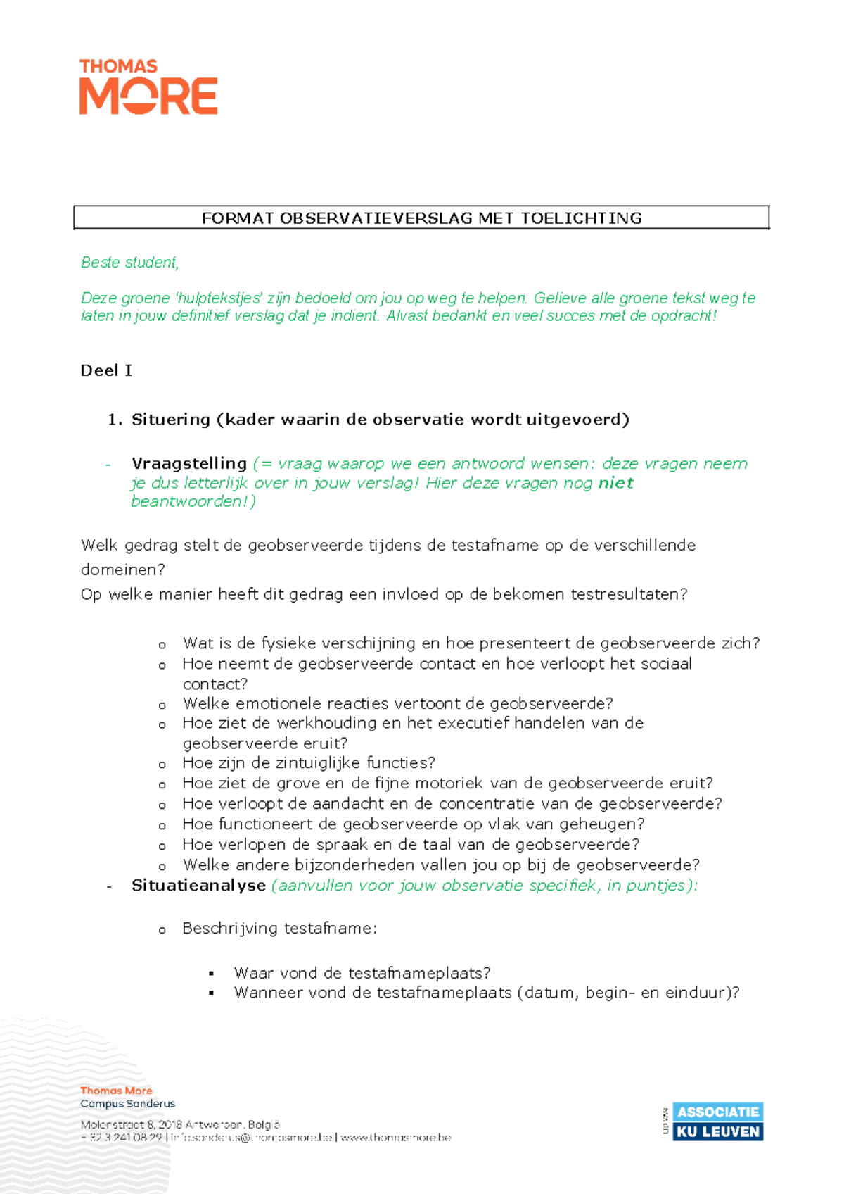 Format Observatieverslag MET Toelichting-1 - FORMAT OBSERVATIEVERSLAG ...