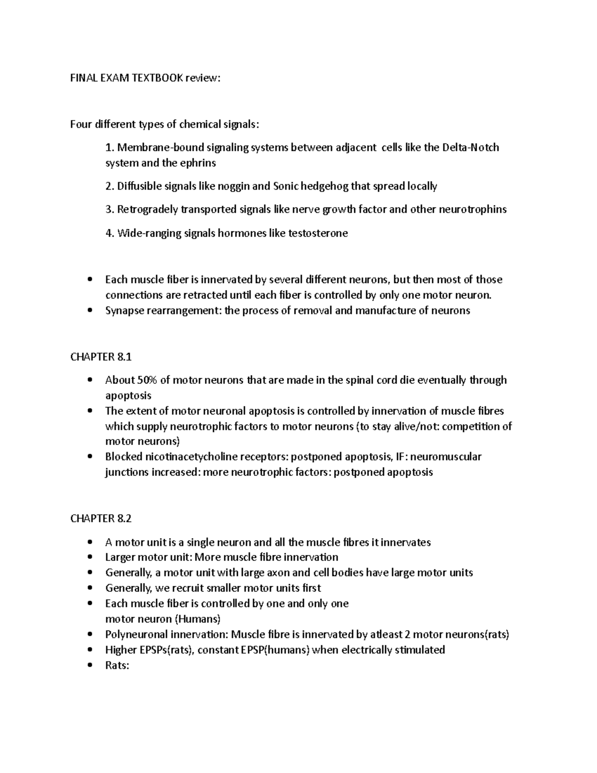 Chapter 8 textbook incomplete notes - FINAL EXAM TEXTBOOK review: Four ...