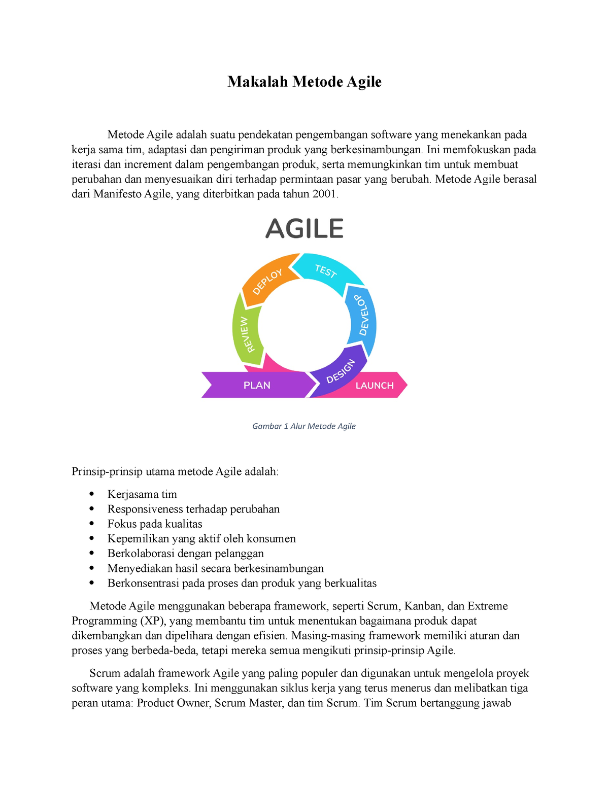 Makalah Metode Agile Makalah Metode Agile Metode Agile Adalah Suatu Pendekatan Pengembangan 