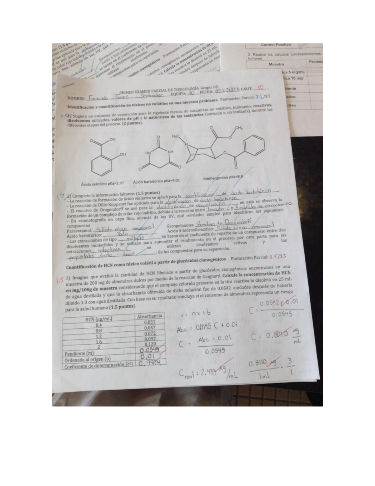 Examen Parcial. Marzo 2016, Preguntas Y Respuestas - Toxicología ...