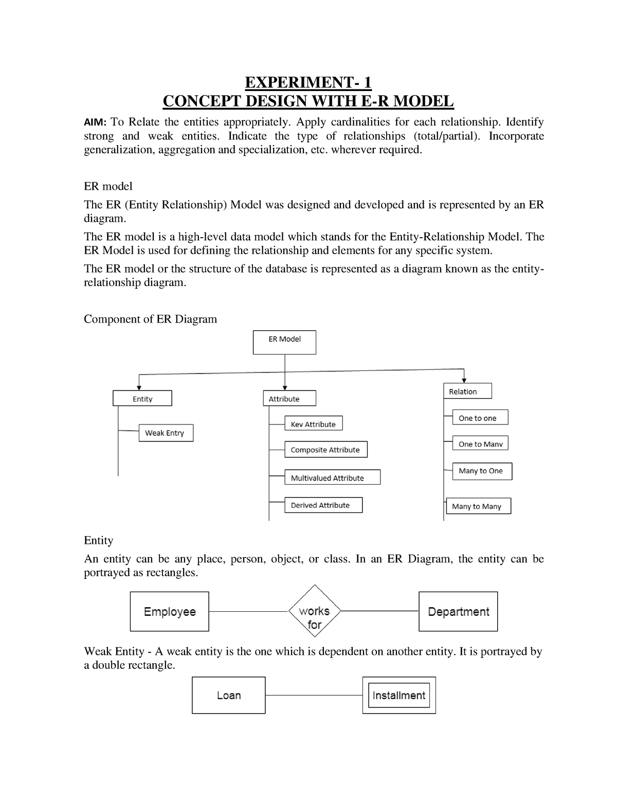 DBMS Prgrms - R22 JNTUH DBMS LAB MANUAL - EXPERIMENT- 1 CONCEPT DESIGN ...