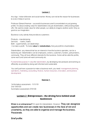 Enterprise and Business Development (Summative Assignment) - Enterprise ...