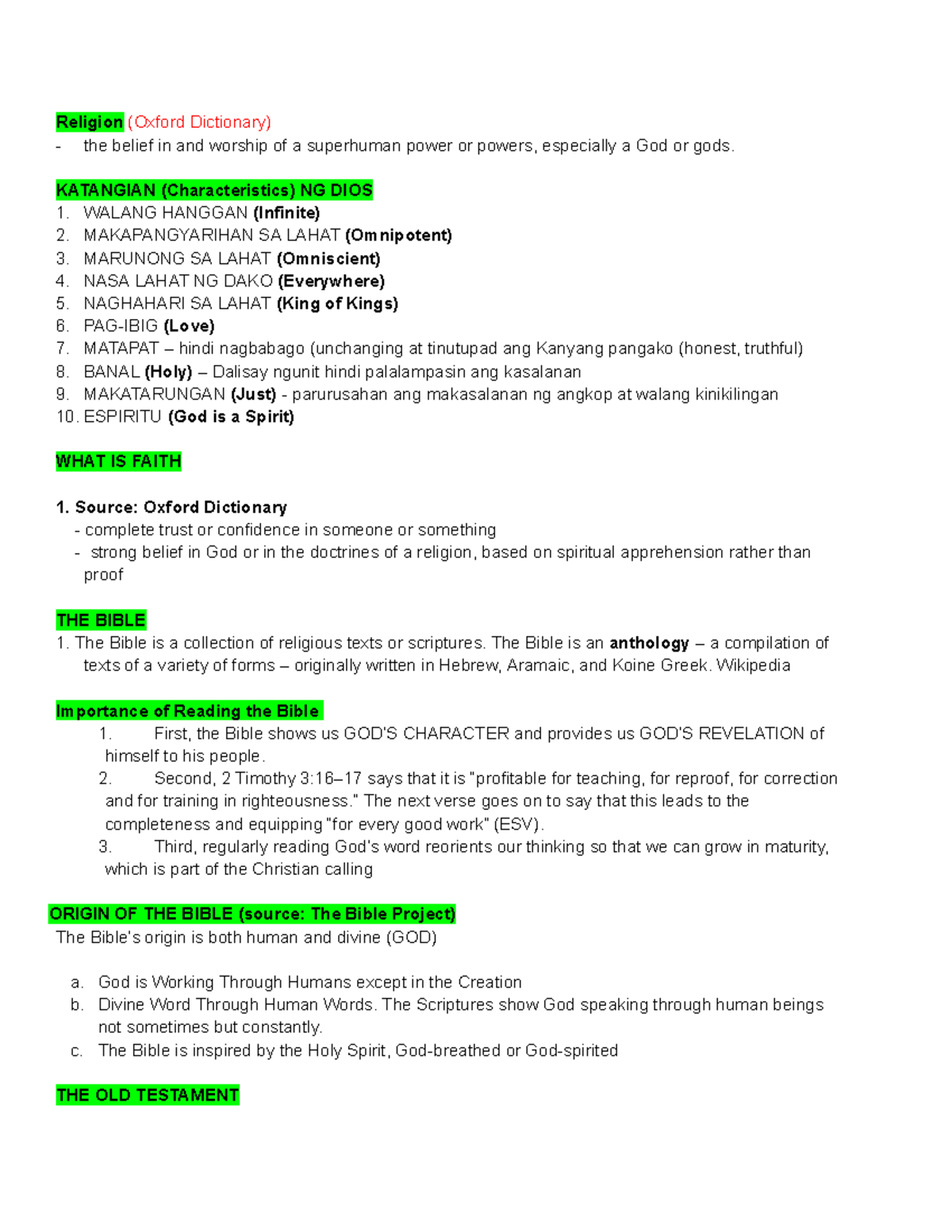 Religion Reviewer Religion (Oxford Dictionary) the belief in and