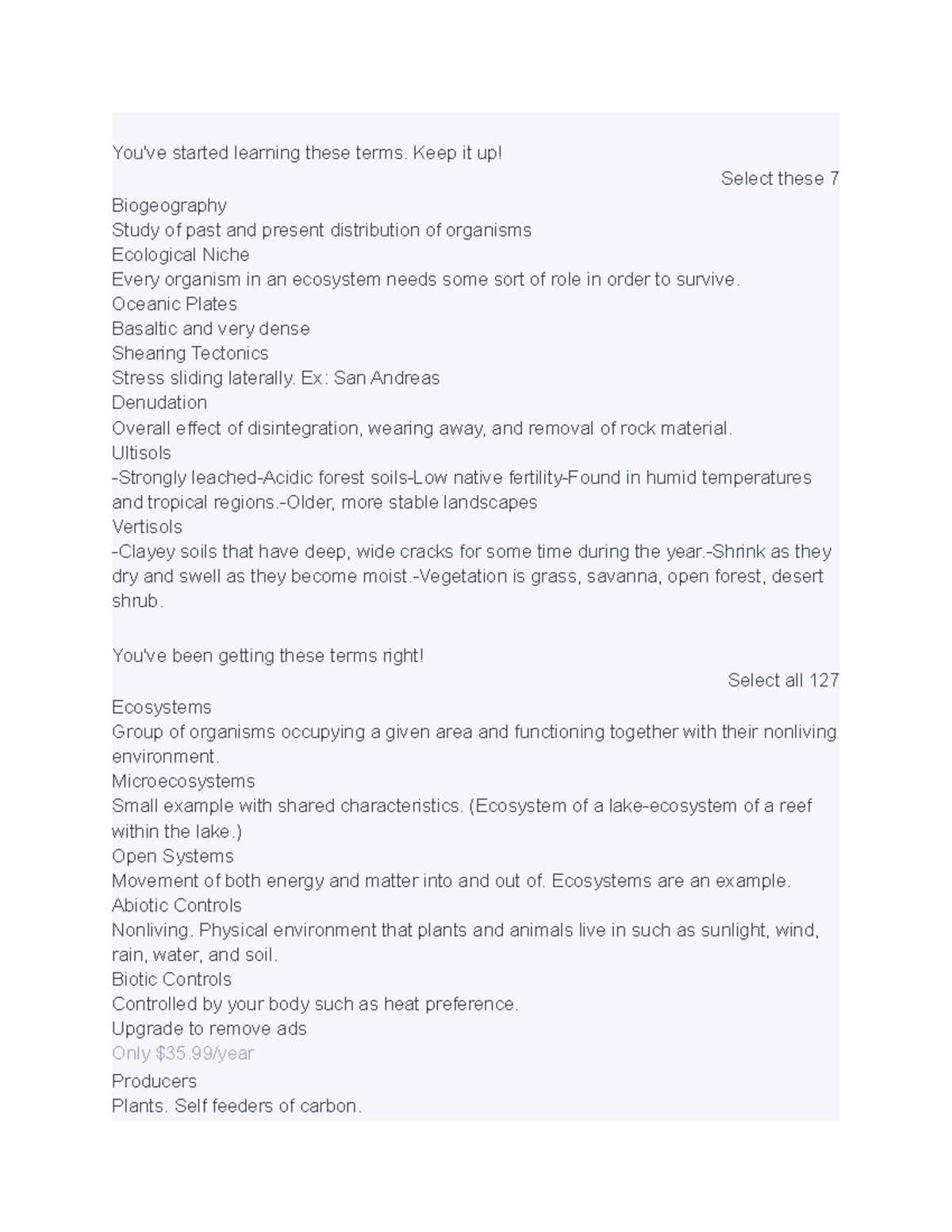 Physical Geography Exam 3 Review You've started learning these terms