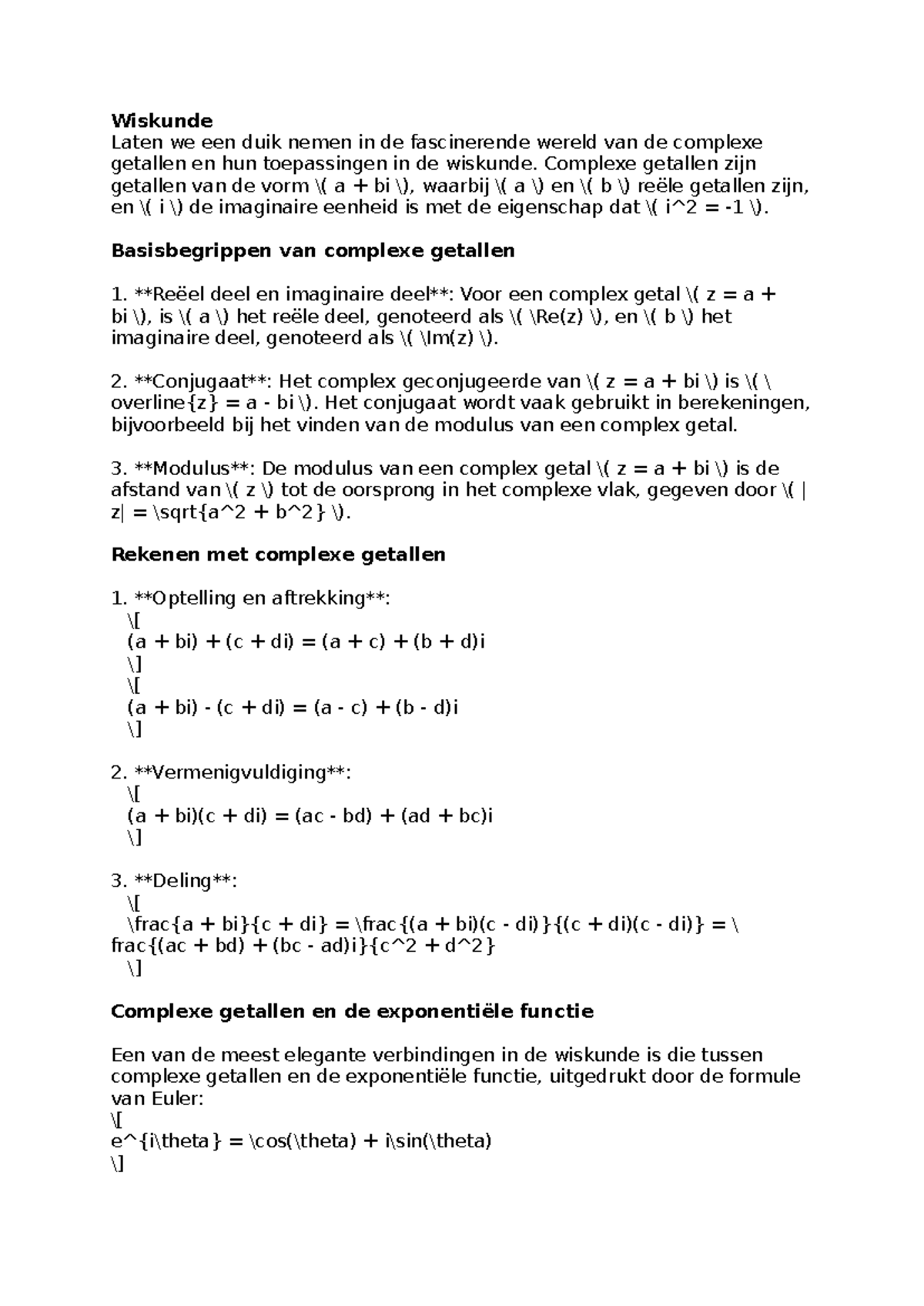 Wiskunde - Wiskunde Laten We Een Duik Nemen In De Fascinerende Wereld ...