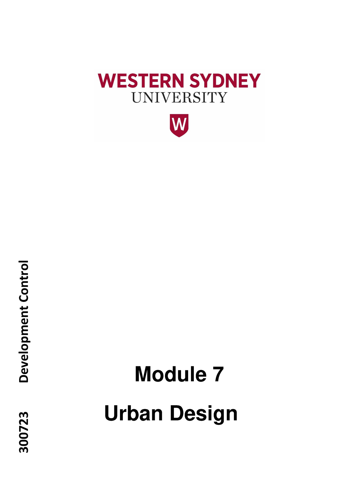 Module 7 Urban Design - Lecture Notes - Module 7 Urban Design 300723 ...