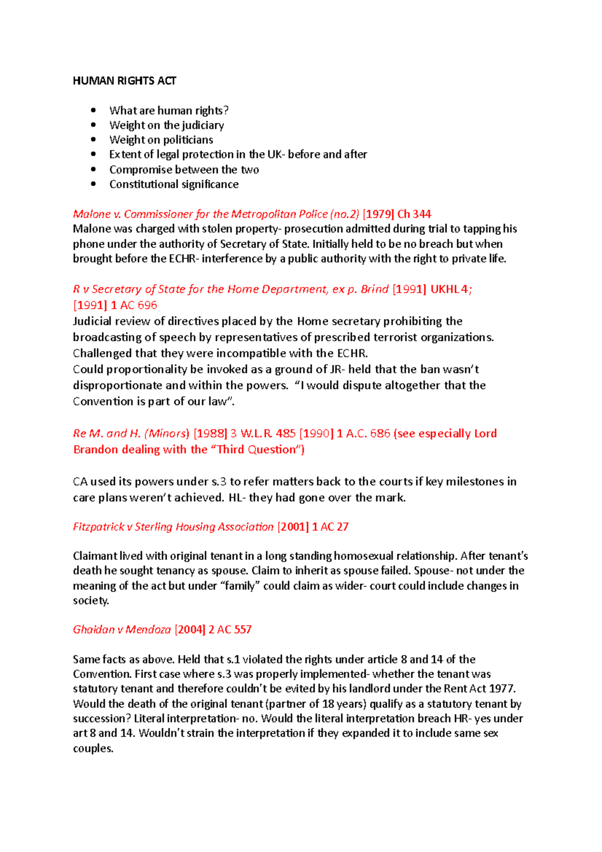 Human Rights Act Revision - 08 21214 - Birmingham - Studocu