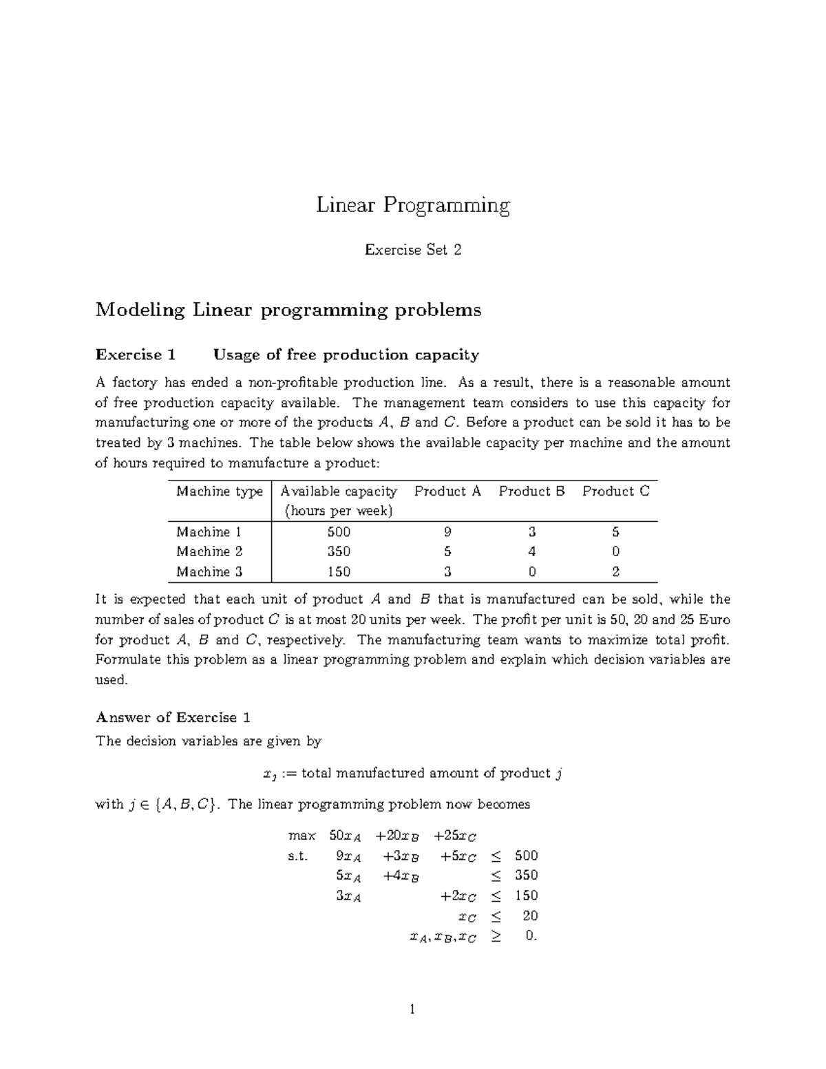 Homework Set 2 - Week Exercise Set 2 - Linear Programming Exercise Set ...