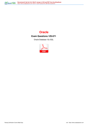 Latest 1z0-071 Exam Format