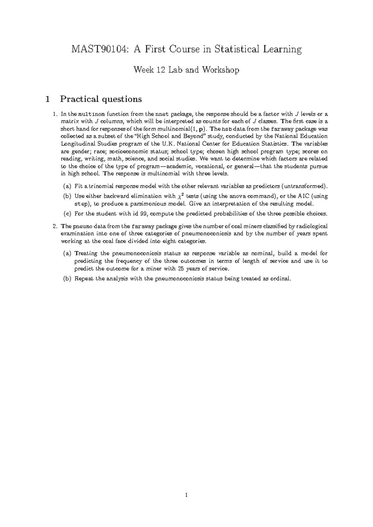 Lab12 2024 - Lab week12 - MAST90104: A First Course in Statistical ...