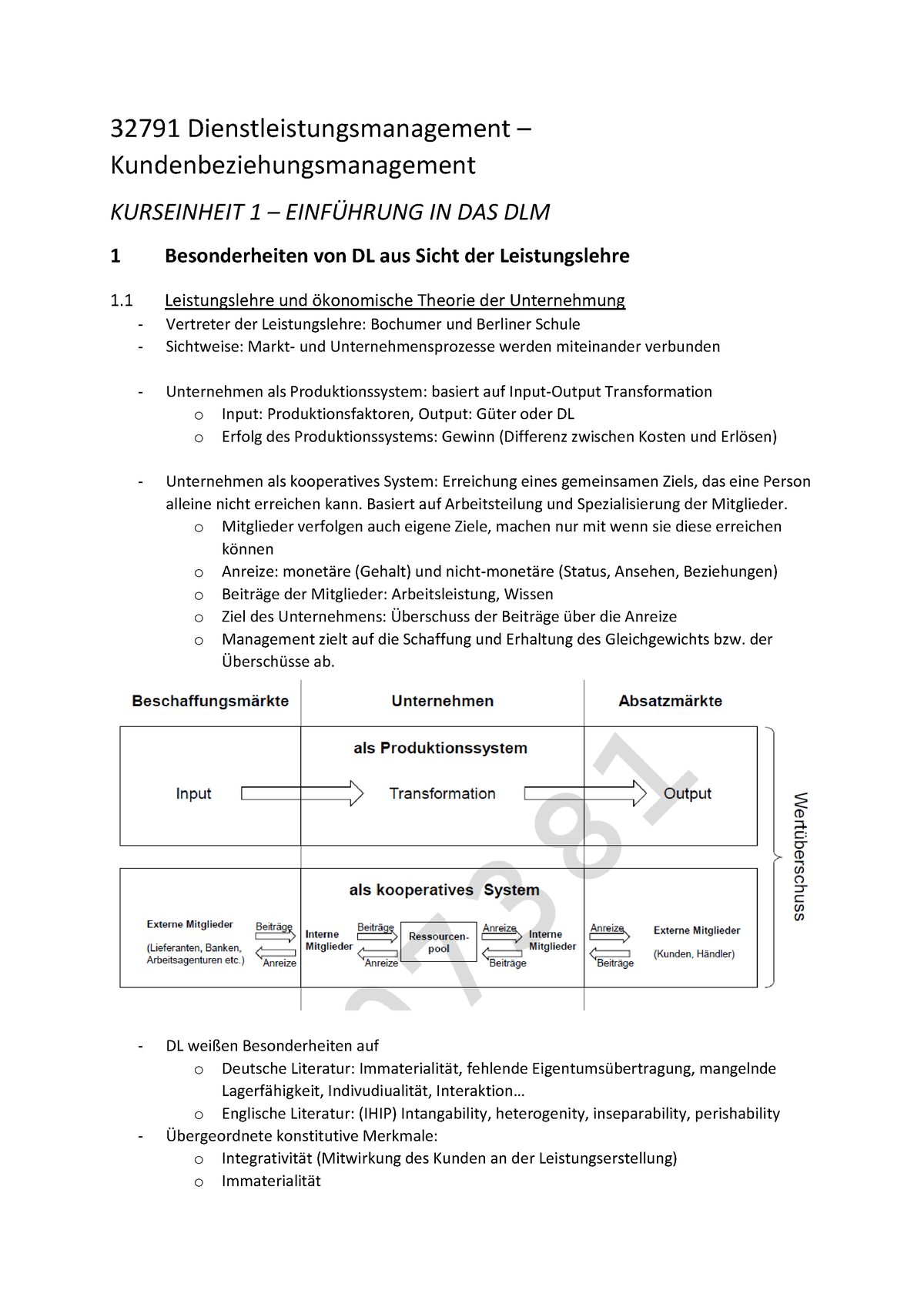 KE1 - Zusammenfassung Der Kurseinheit 1 - 32791 ...