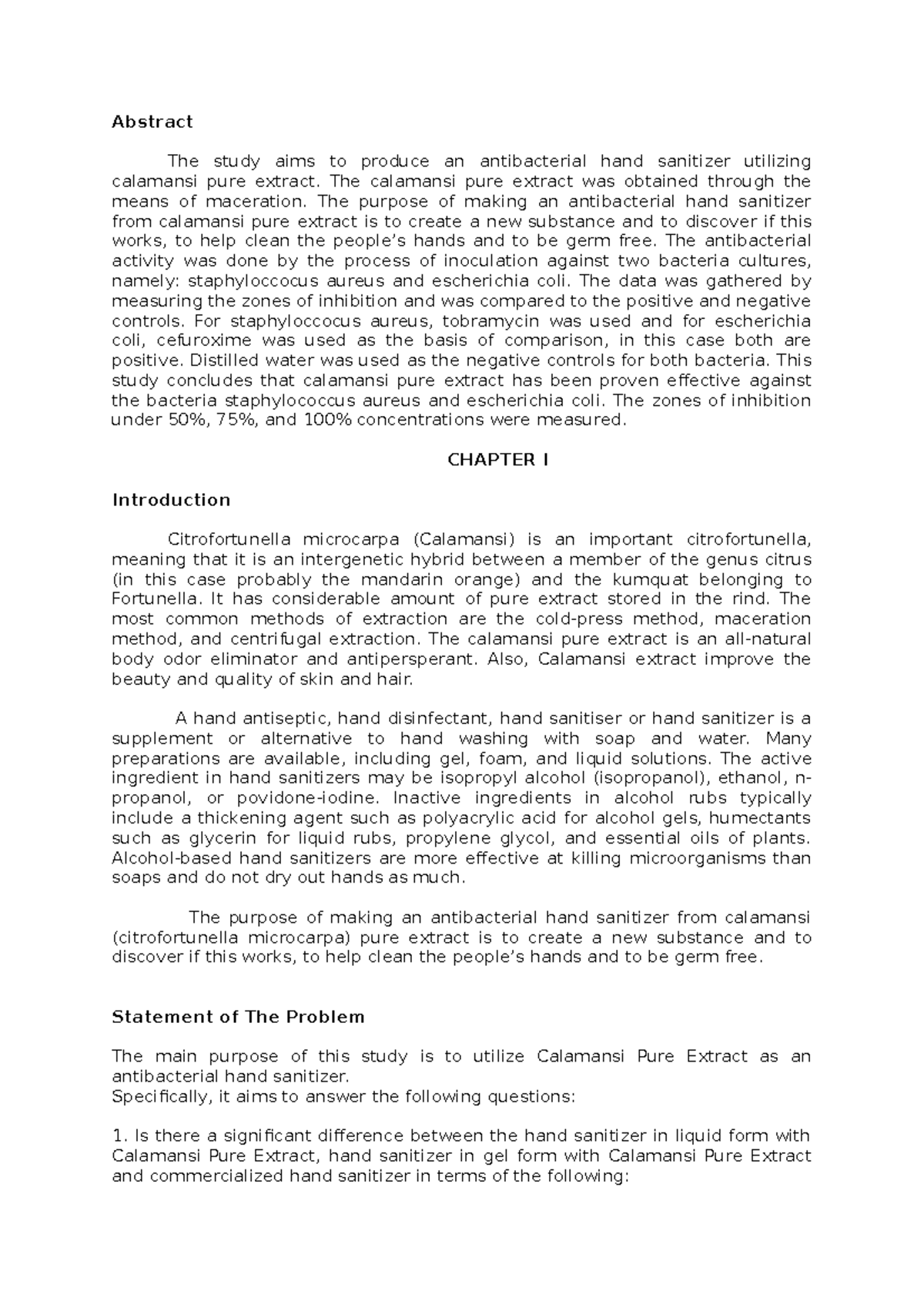 Abstract Research Just an example Abstract The study aims to