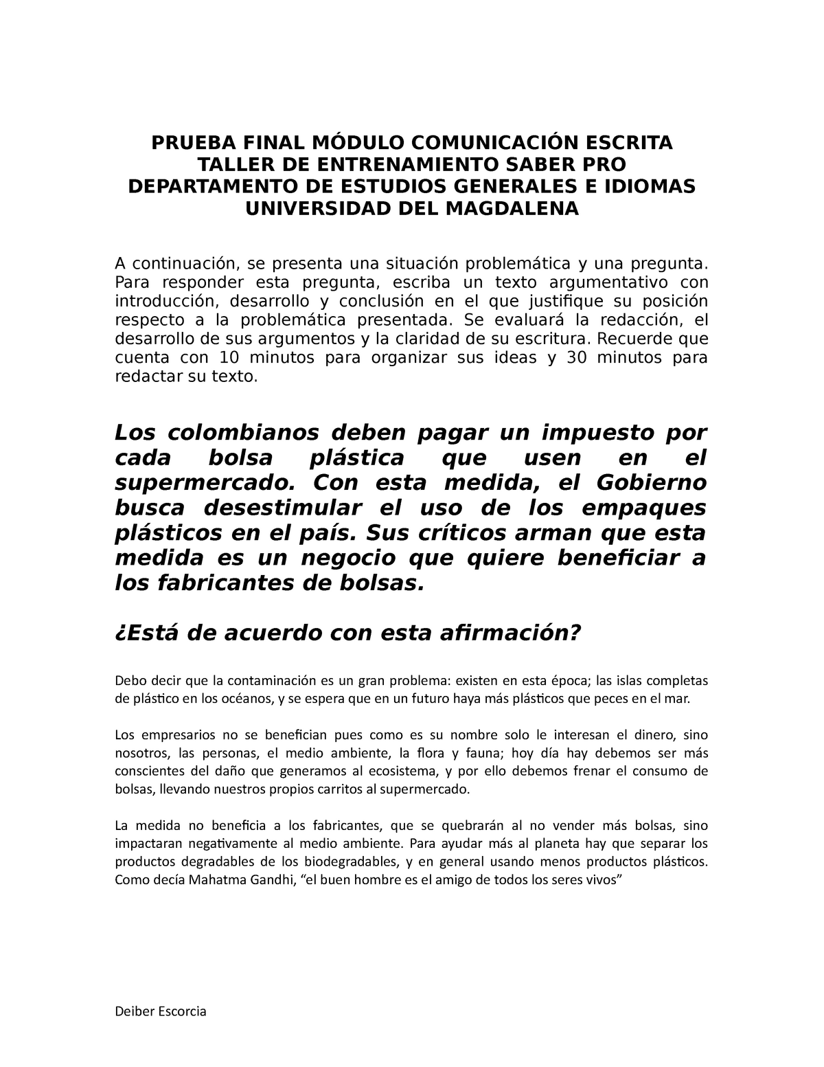 Prueba Final M Dulo Comunicaci N Escrita Saber Pro Prueba Final M Dulo Comunicaci N Escrita