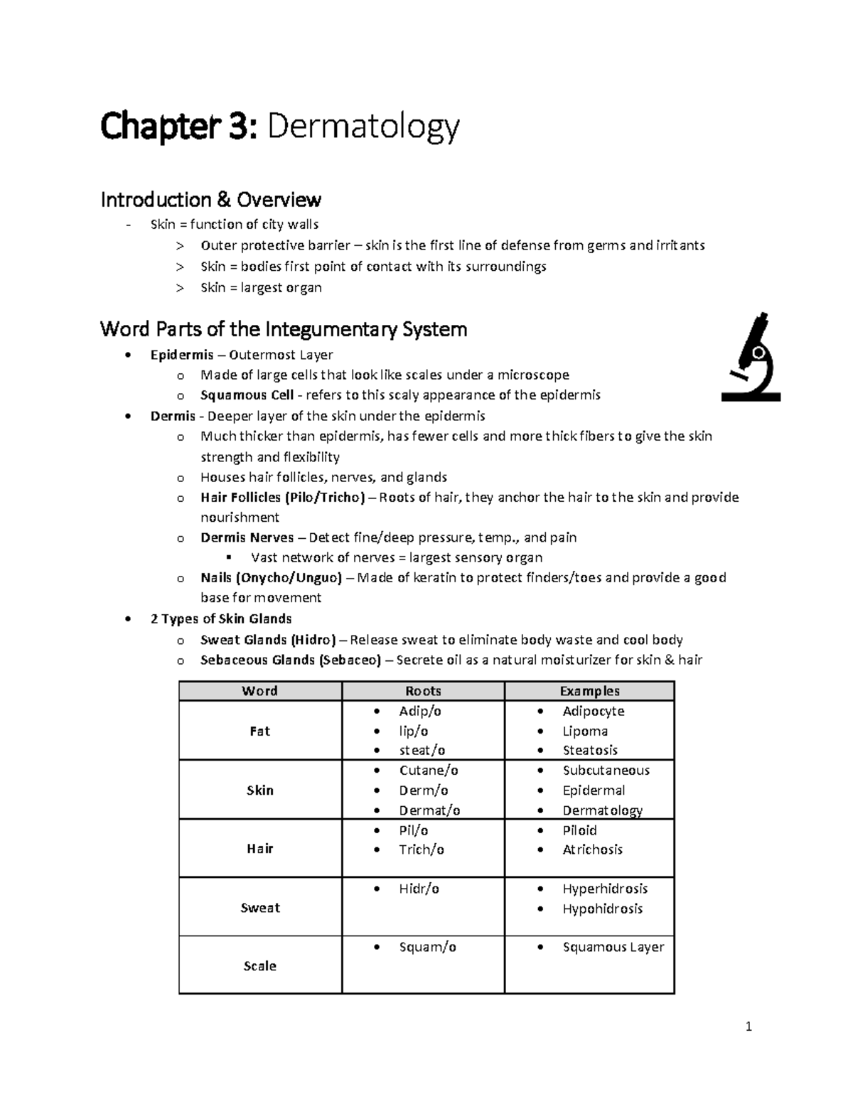 HLTH 354 - Chapter 3 - CH.3 Textbook Notes - Chapter 3 : Dermatology ...