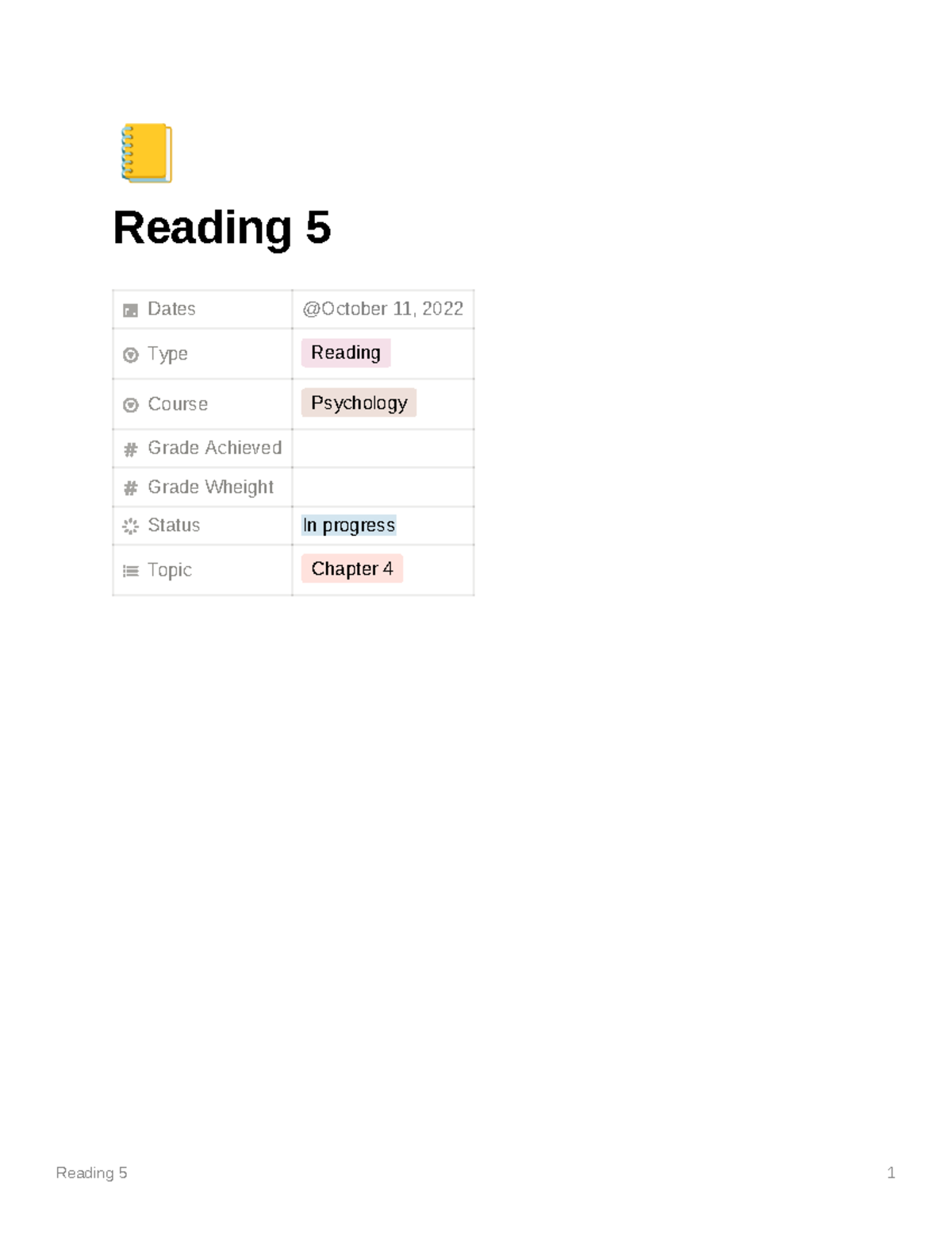 Chapter 4 - Notes - À Reading 5 Dates Type Reading Course Psychology ...