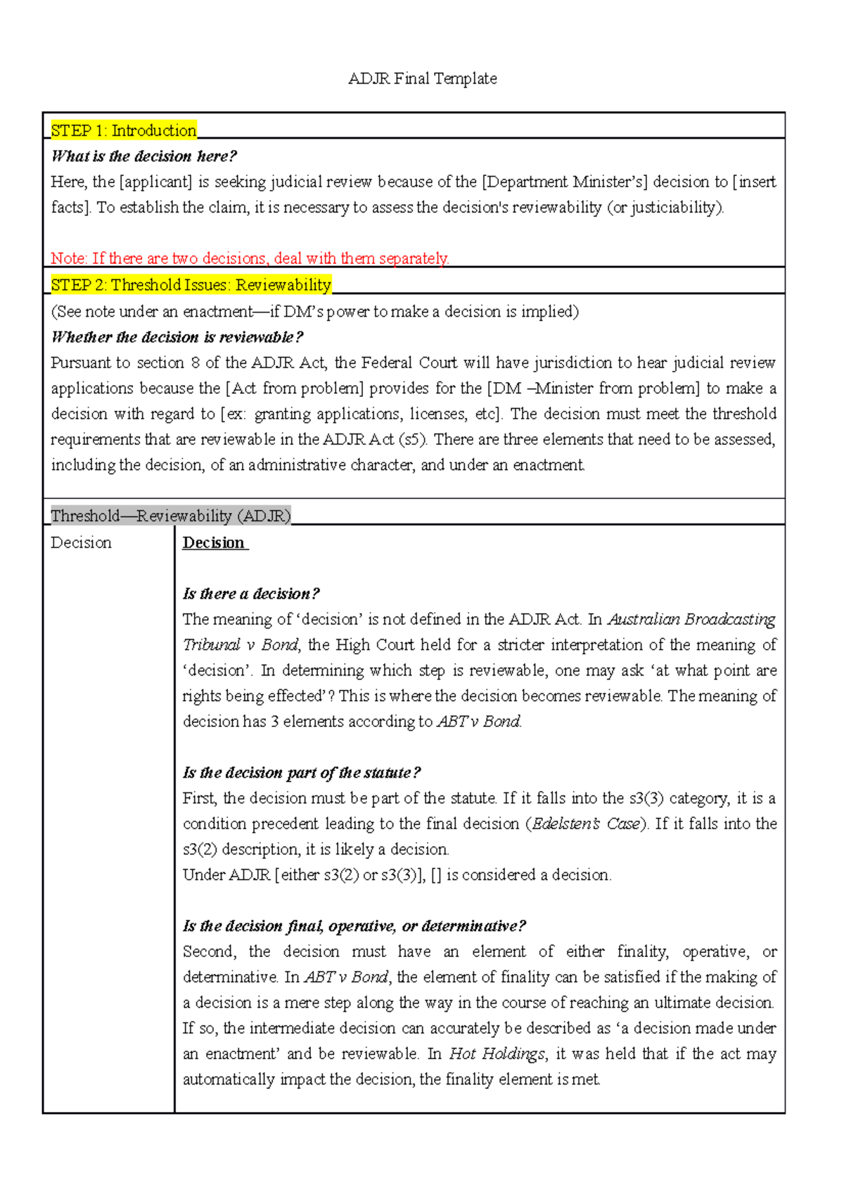 Final-ADJR Template - ADJR Final Template STEP 1: Introduction What is ...