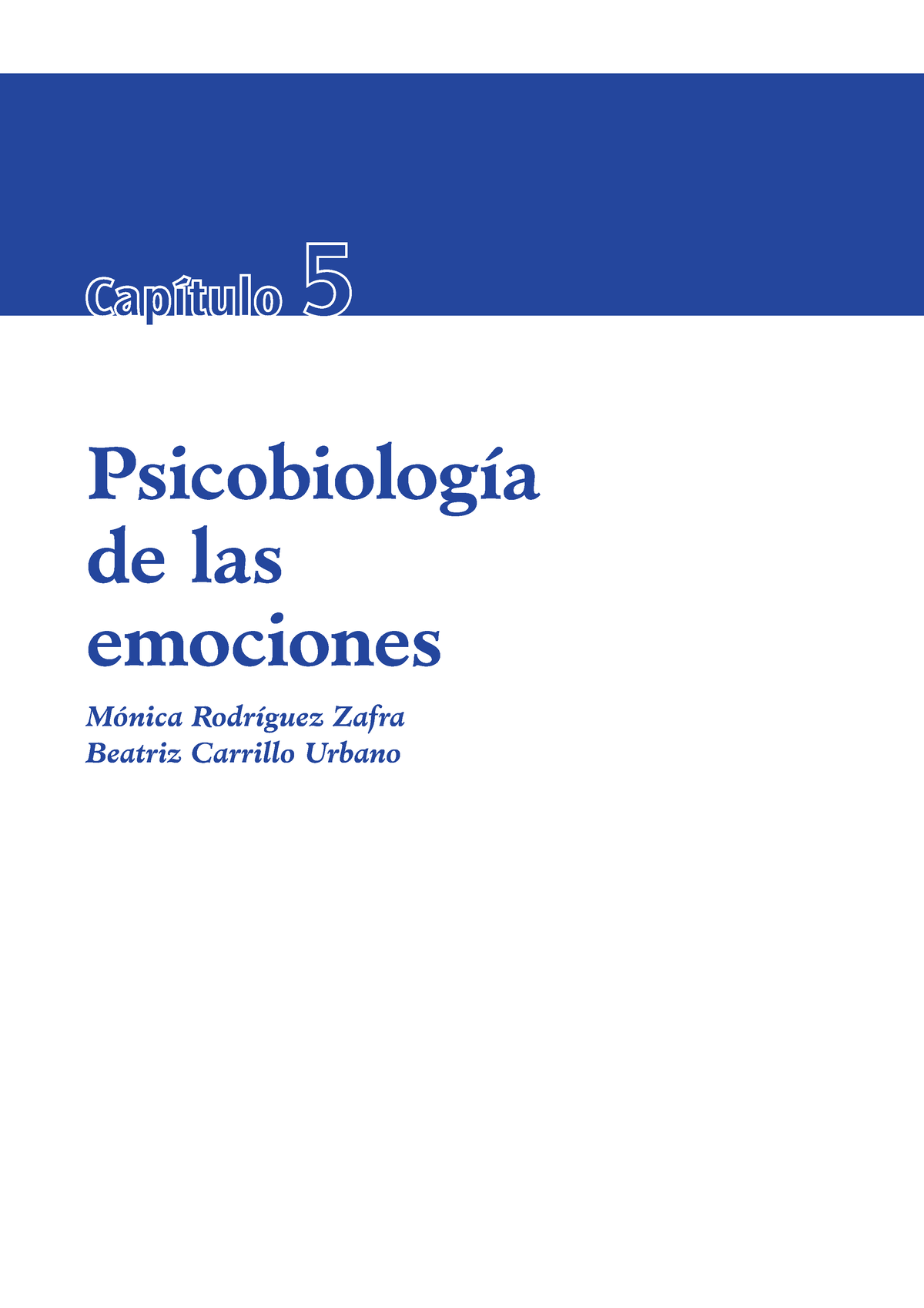 Capítulo 5 Psicobiologia De Las Emociones - Capítulo 5 Psicobiología De ...