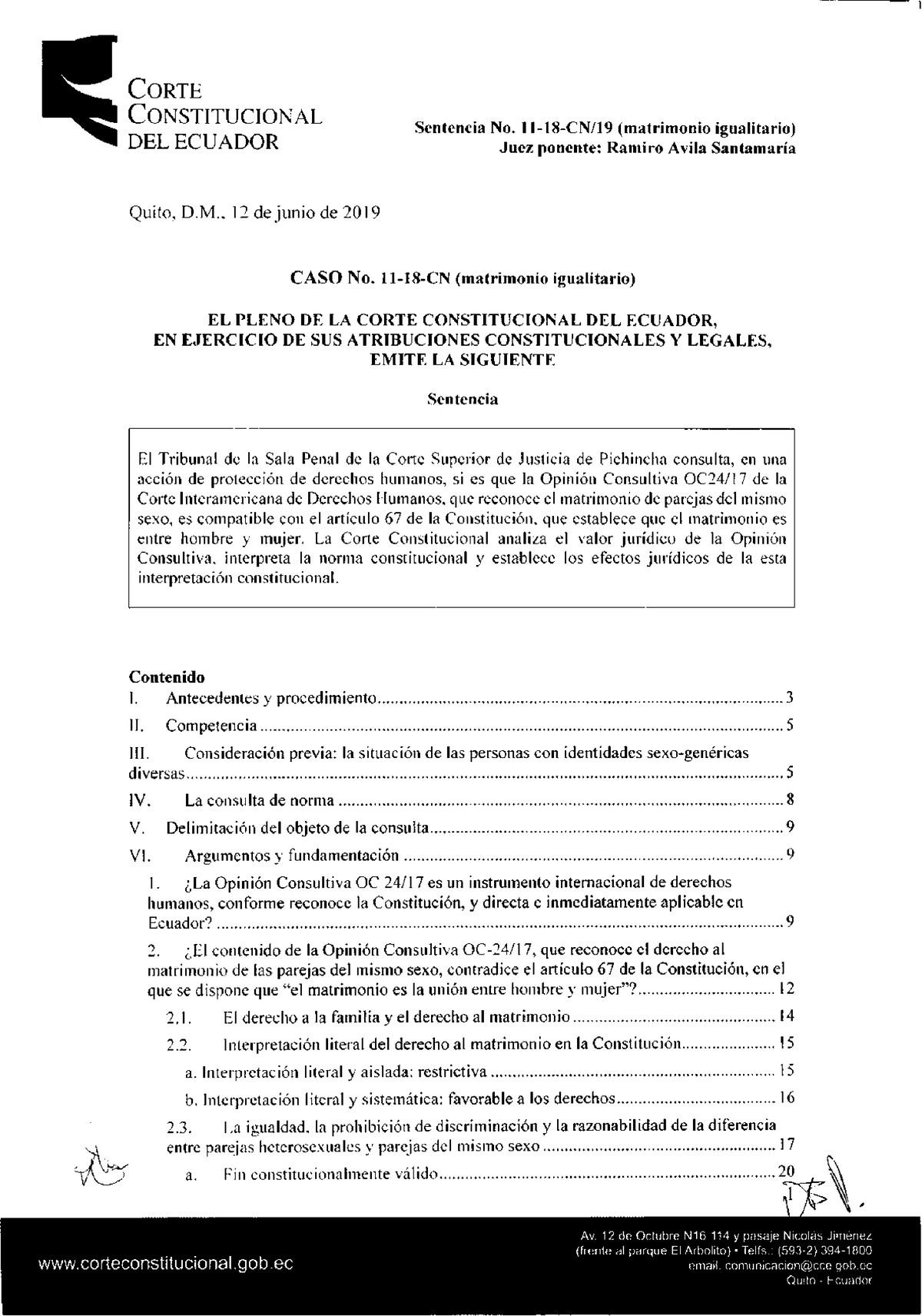 Matrimonio igualitario Corte contitucional - Corte Constitucional del ...