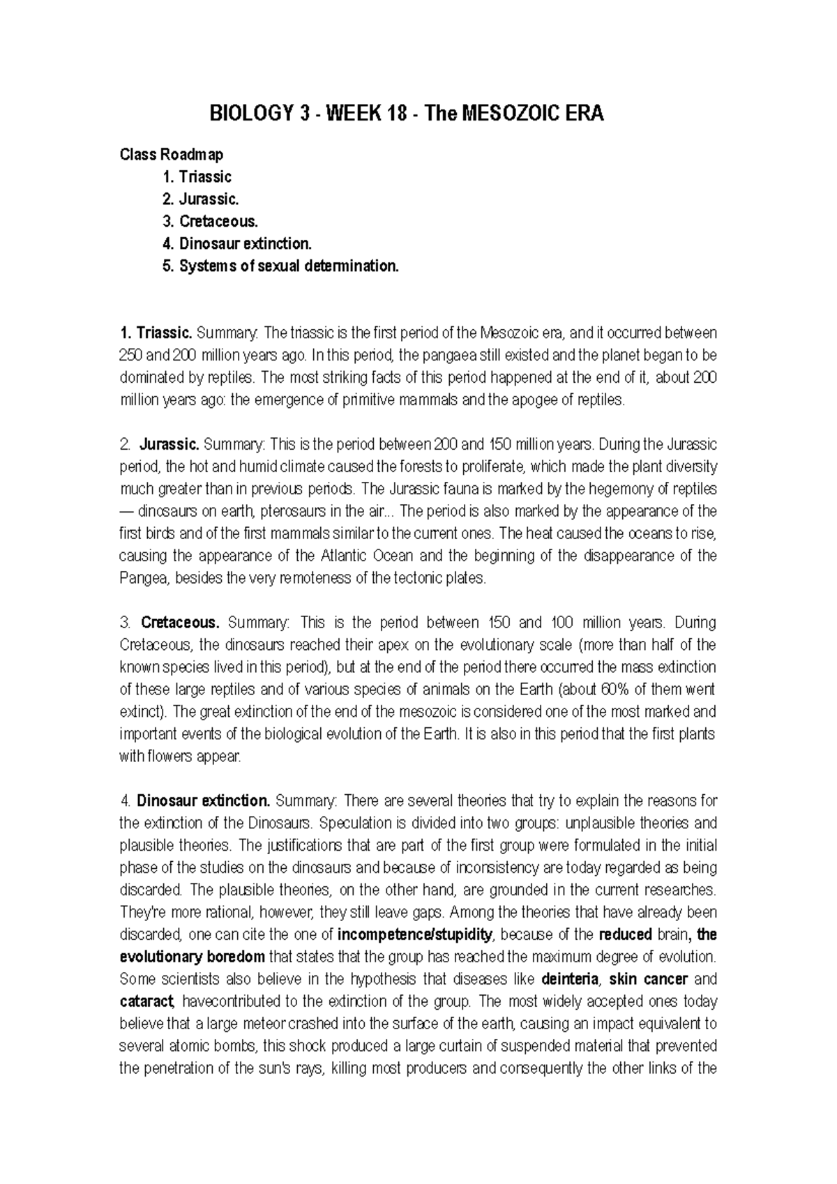 the-mesozoic-era-biology-3-week-18-the-mesozoic-era-class-roadmap