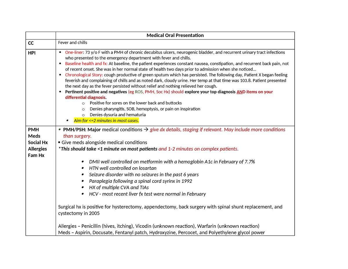 oral presentation medical student