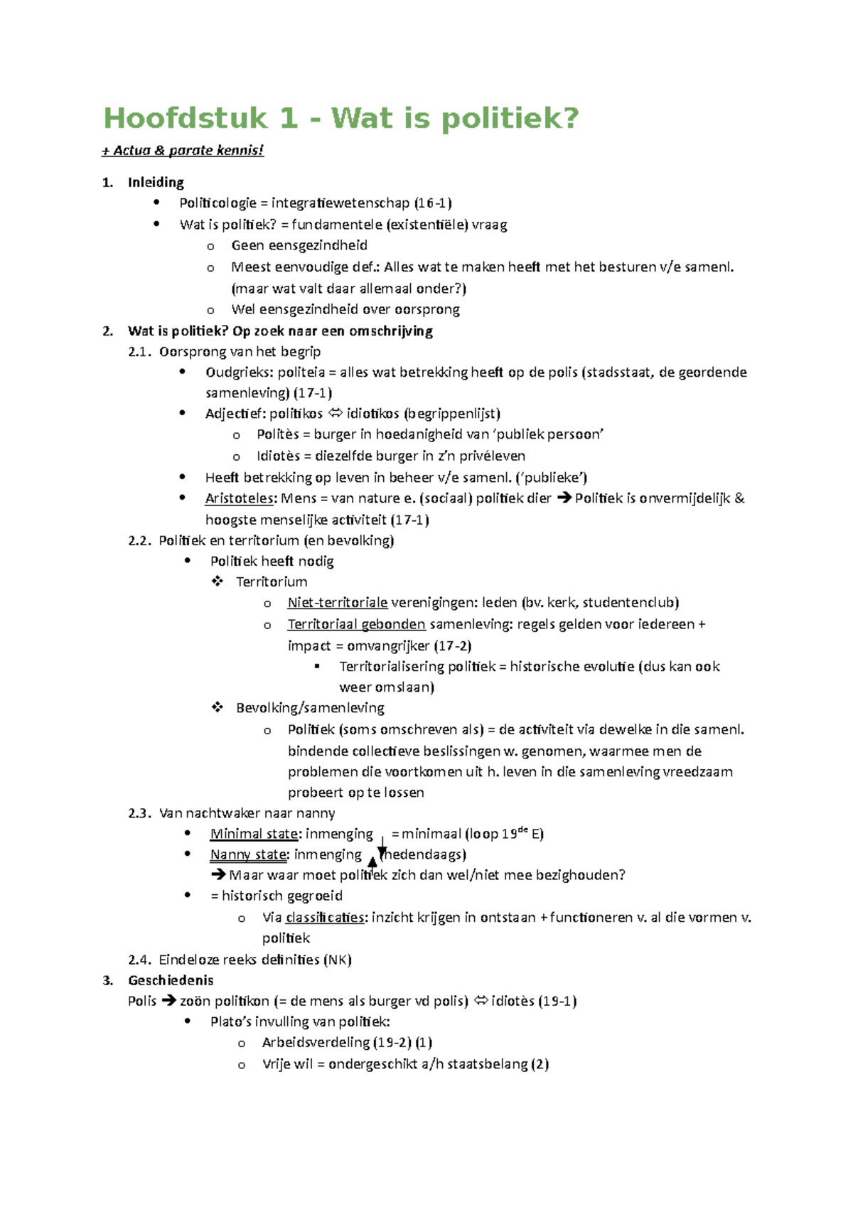Hoofdstuk 1 - Samenvatting Politicologie - Hoofdstuk 1 Wat Is Politiek ...