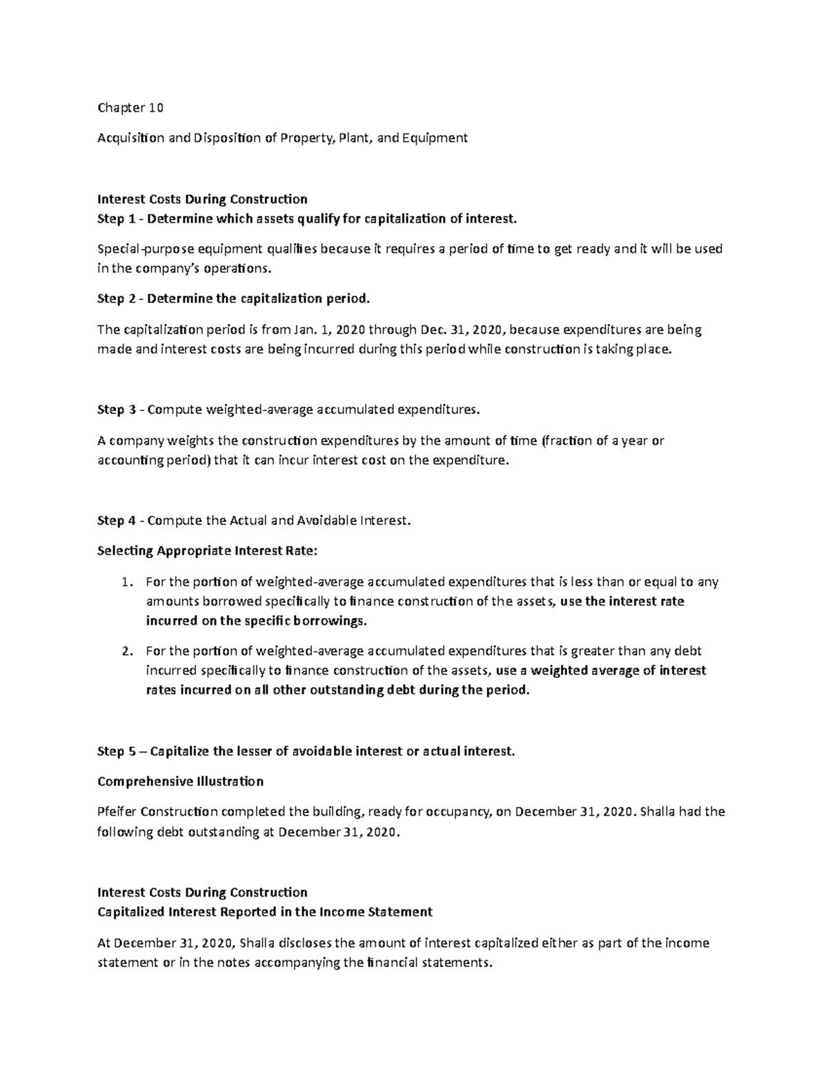 Chapter 10 Lecture Notes 4 - Chapter 10 Acquisition And Disposition Of ...