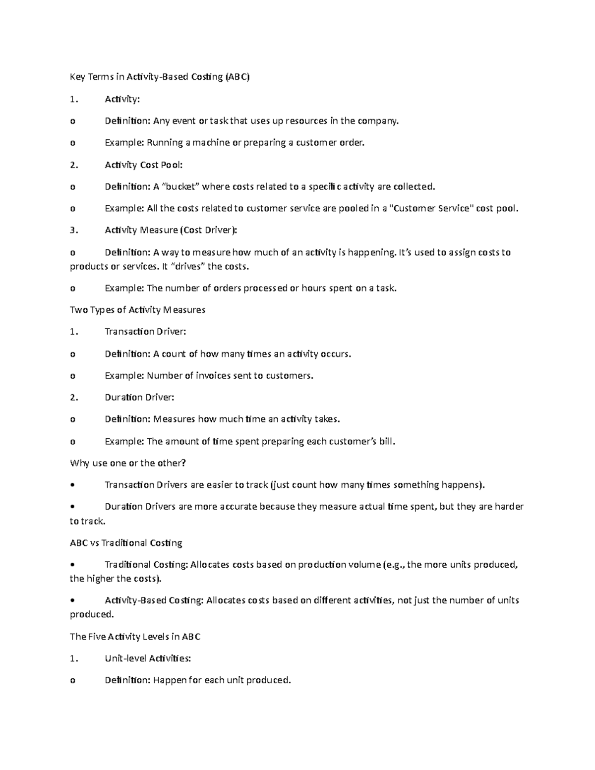 Activity based costing - Key Terms in Activity-Based Costing (ABC ...