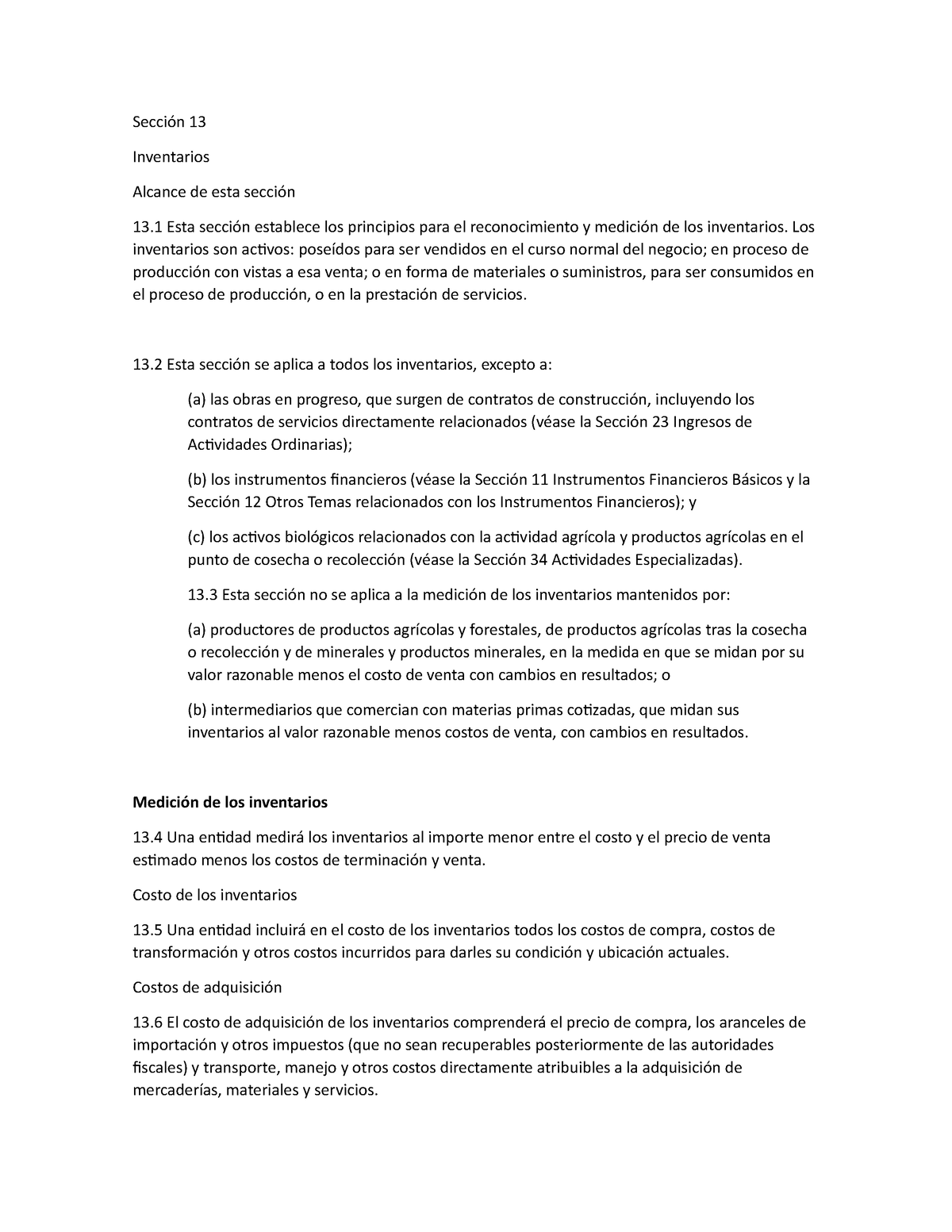 Sección 13 Niif Pymes Inventario Sección 13 Inventarios Alcance De Esta Sección 13 Esta 7900