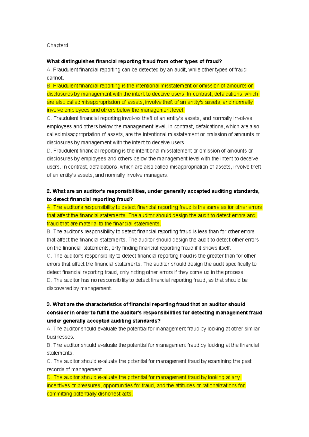 Chapter 4- Practice question - Chapter What distinguishes financial ...