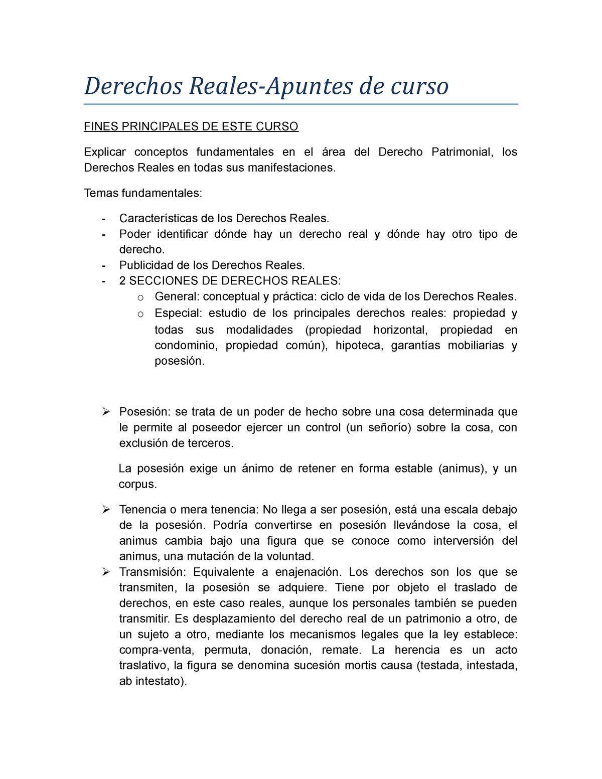 Derechos Reales Apuntes De Curso - Derechos Reales-Apuntes De Curso ...