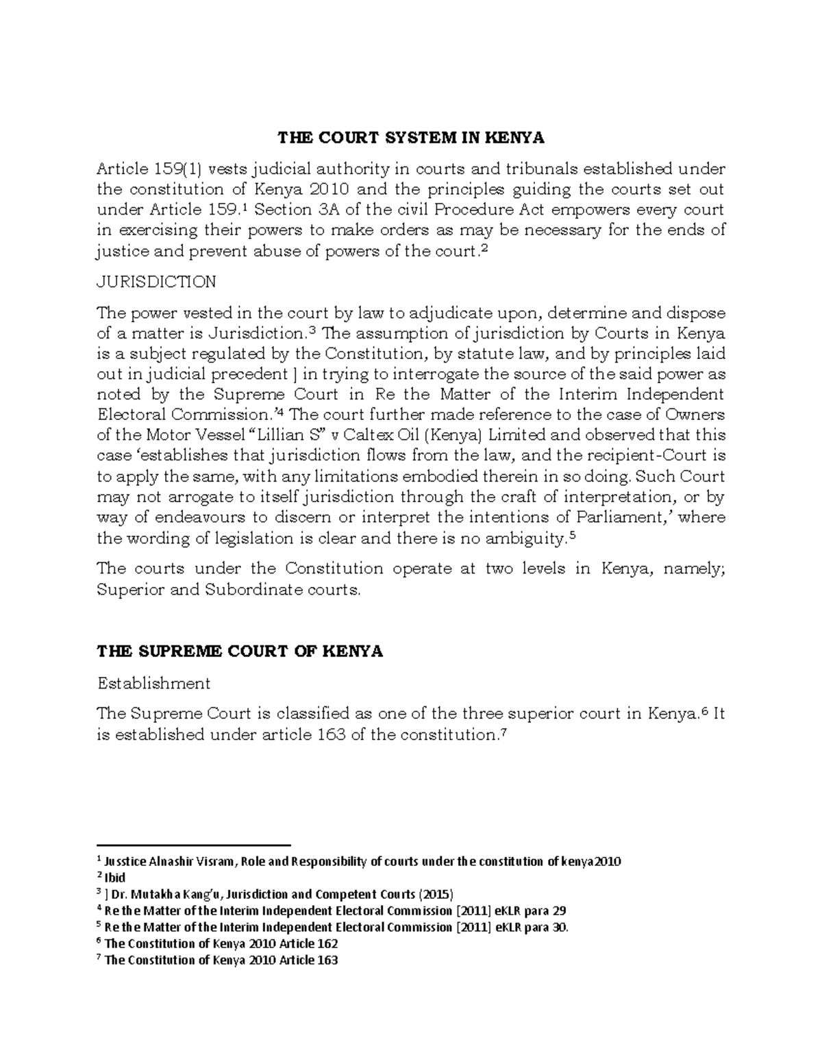 Court System IN Kenya NEW CURR THE COURT SYSTEM IN KENYA Article 159