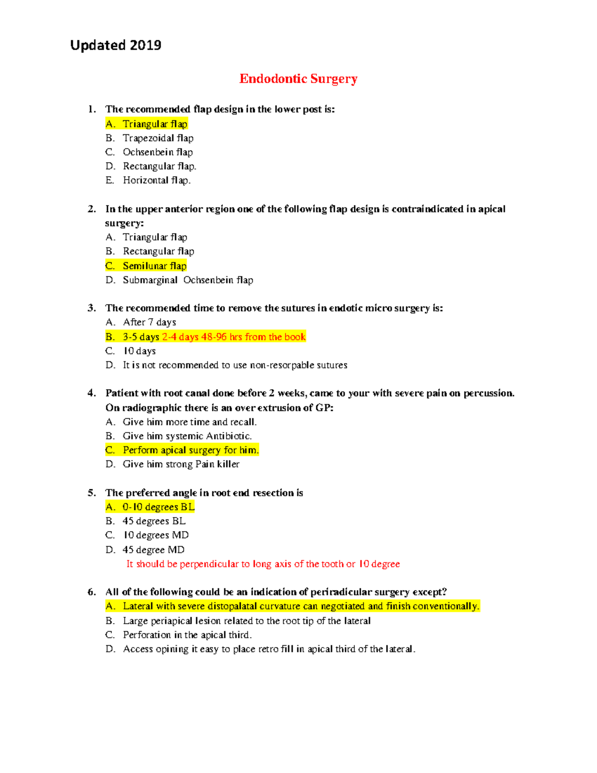 Exam classic lit endo surgery board Endodontic Surgery The