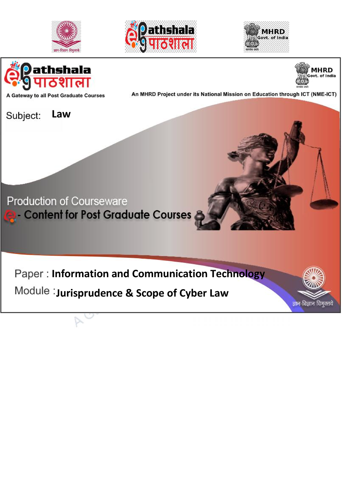 Foundation Of Cyber Law - Law Information And Communication Technology ...