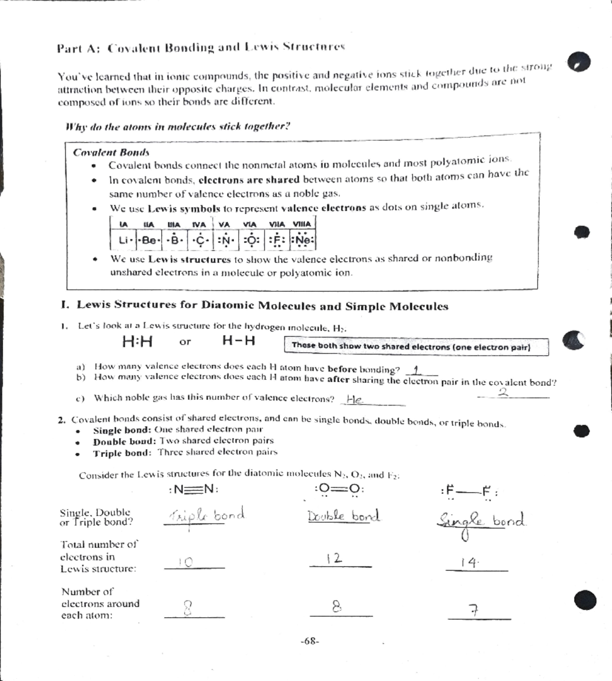 CHM 113 Chapter 8A - Part A: Covalent Bonding and Lewis Strurtnres You ...