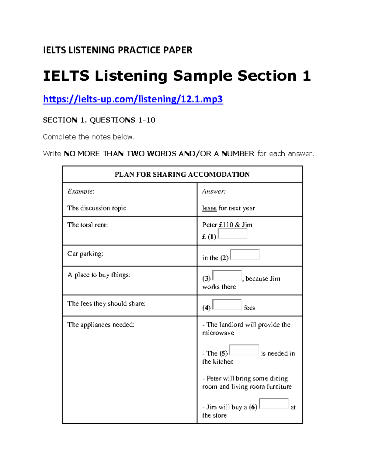 LİSTENİNG S - oıuytdfgyuıokjhgf - IELTS LISTENING PRACTICE PAPER IELTS ...