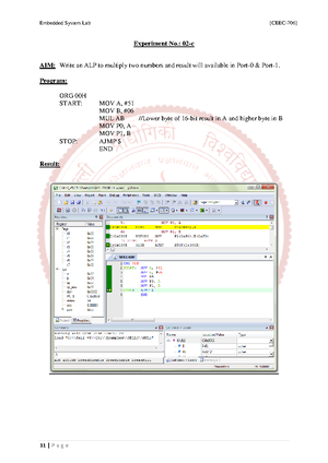 MIcrocontroller lab Experiments-9 - Experiment No.: 11 AIM: Transfer of ...