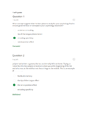 Discussion board 1 week psy 110 - PSY 110 - Studocu