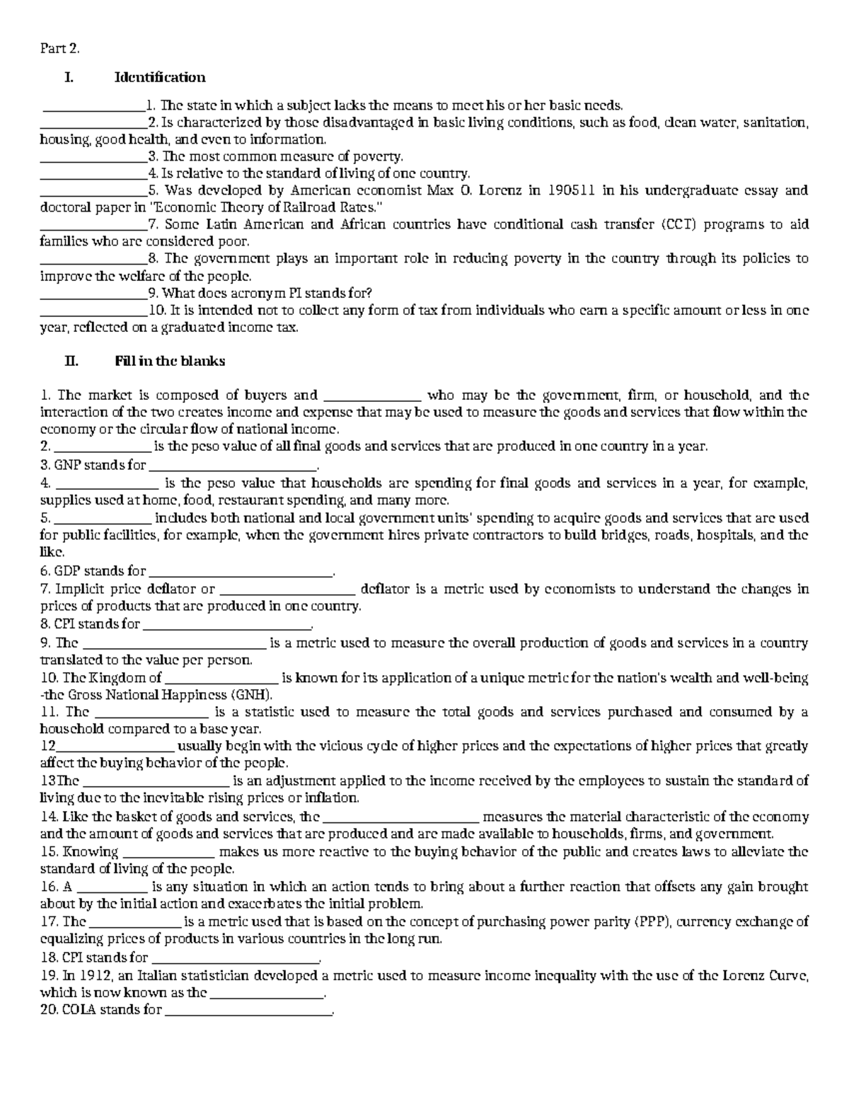 Q2 cont - Part 2. I. Identification ___________________1. The state in ...