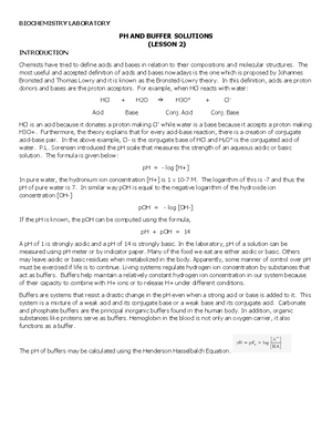 Module 1 - Biochem LAB - Laboratory Prelim notes - BIOCHEMISTRY ...