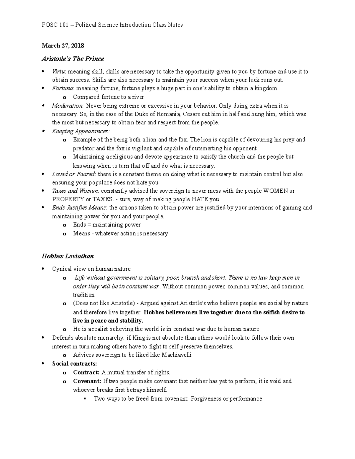 POSC 101 – Political Science Introduction Class Notes - Skills are also ...