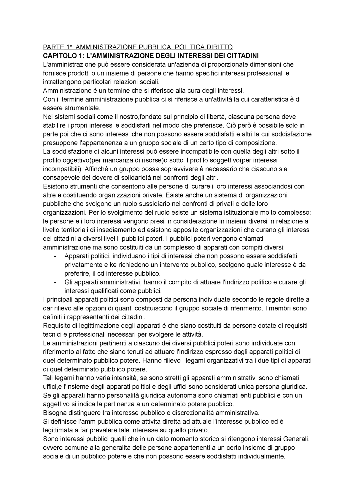 Documento senza titolo - PARTE 1*: AMMINISTRAZIONE PUBBLICA, POLITICA ...