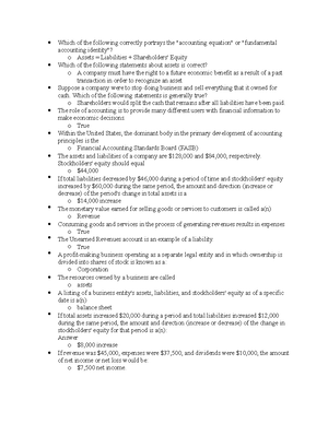 Practice problems - accounting 101 (acct101) - Problem #1 The following ...
