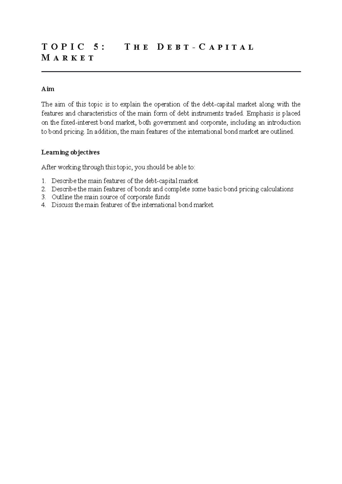 Topic 5 Notes - summary of week five materials - T O P I C 5 : T H E D ...