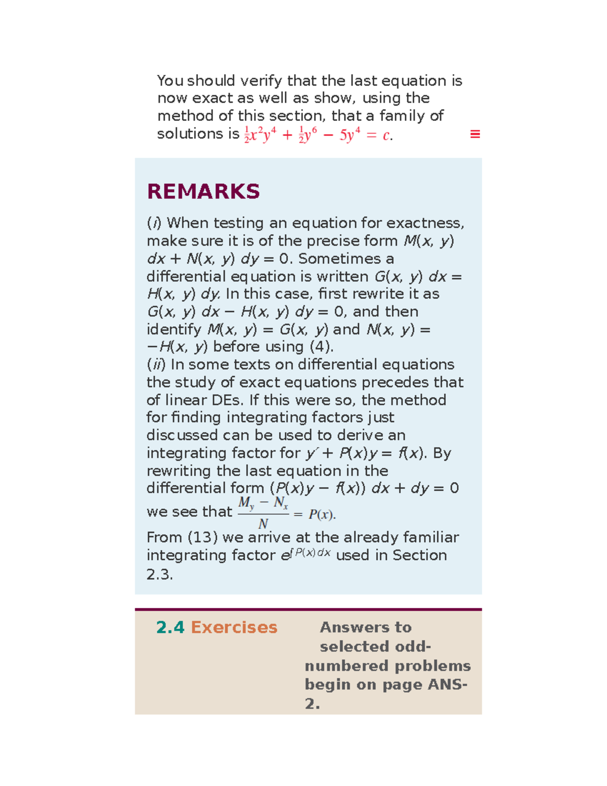 Recommended problems 2.4 - ≡ 2 Exercises You should verify that the ...