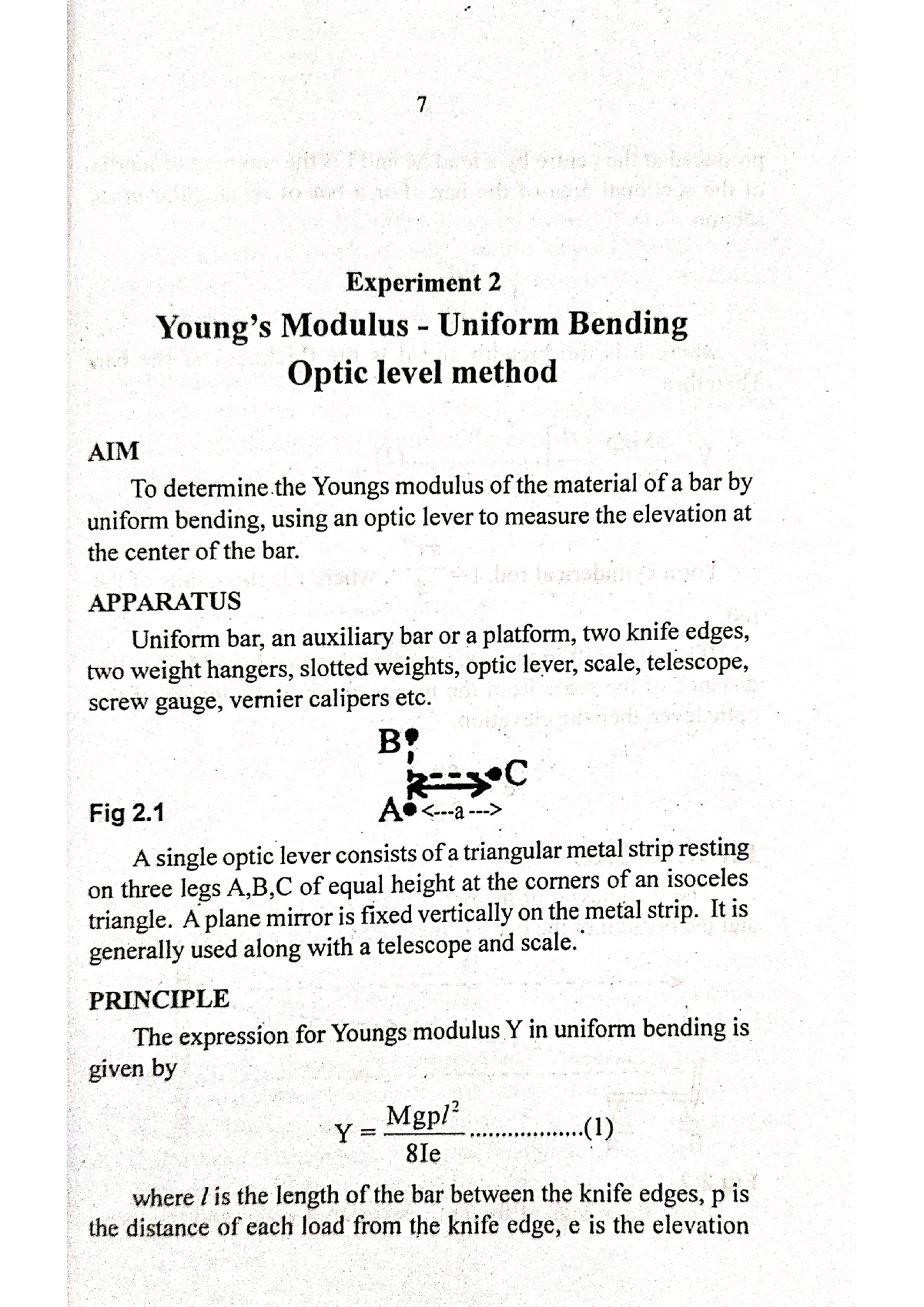 Young's Modulus - Uniform Building - Optic Liver Method - Practical I ...