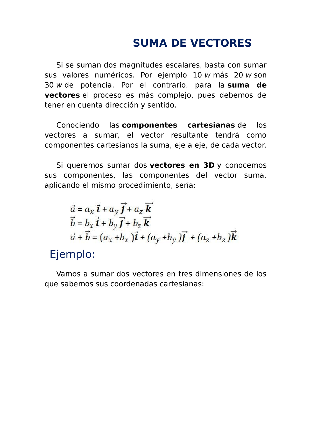 SUMA DE Vectores - SUMA DE VECTORES Si Se Suman Dos Magnitudes ...